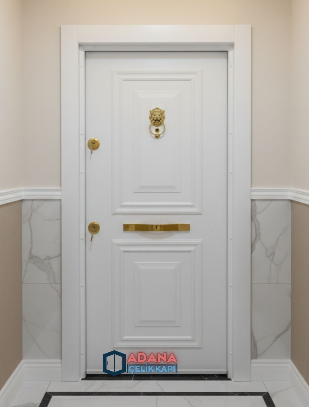 AÇK-1001 lüks kabartmalı modern ahşap desenli PVC çelik kapı