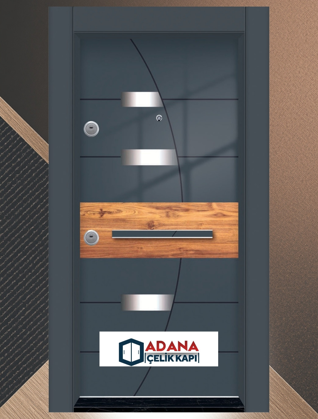 AÇK-1305 ultralam yüzey dayanıklı çelik kapı modeli