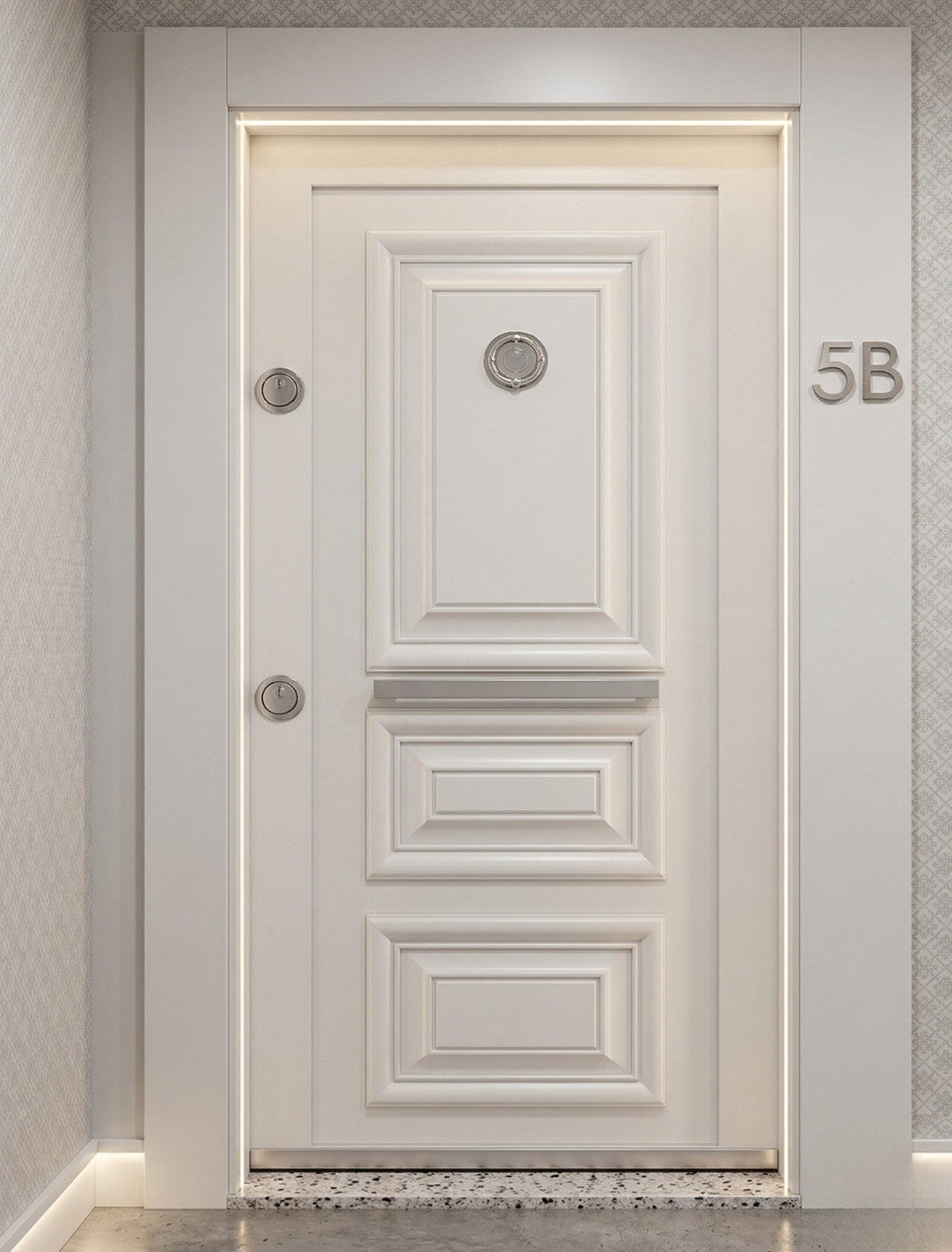 AÇK-2001 antrasit sac panel modern lüks çelik kapı modeli