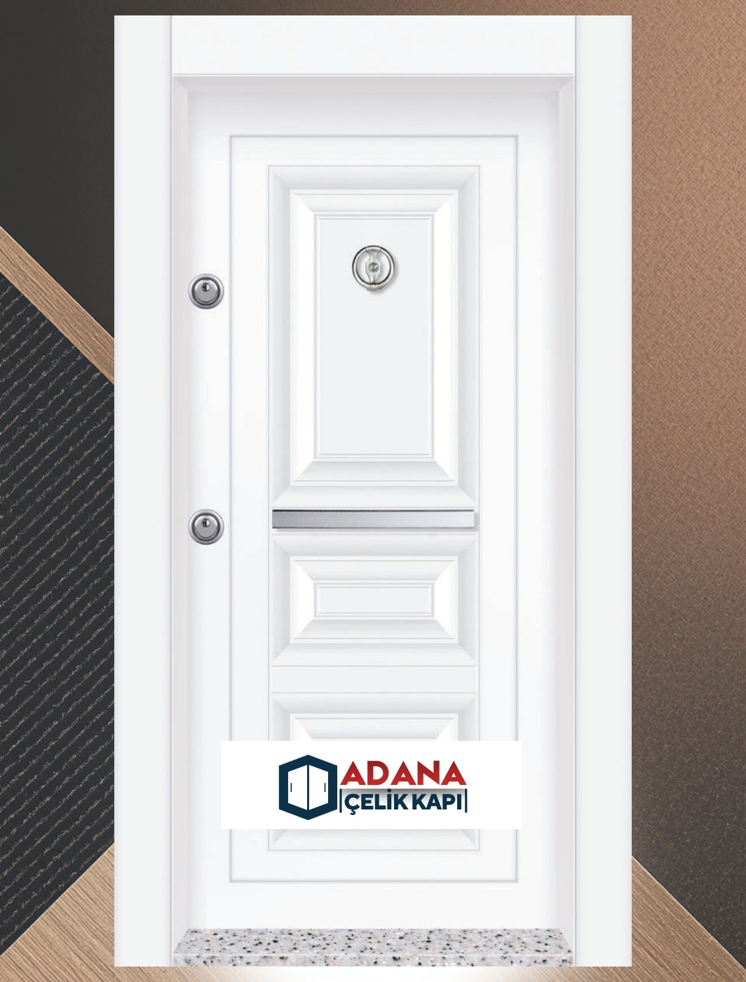 AÇK-2001 antrasit sac panel modern lüks çelik kapı modeli