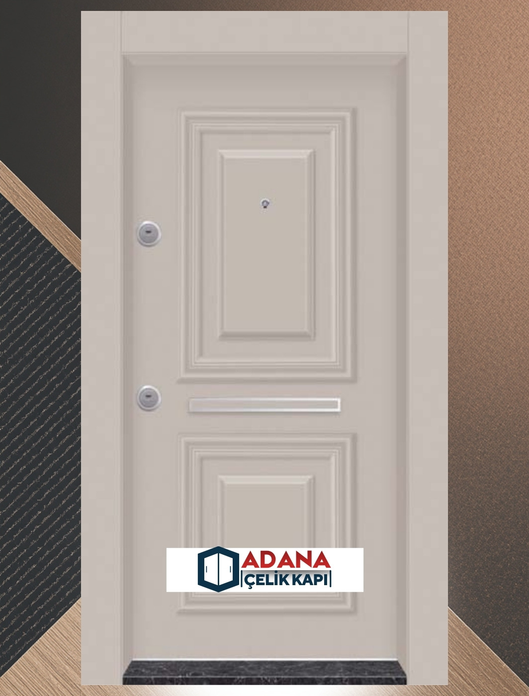 AÇK-1002 antrasit PVC kaplama modern çelik kapı modeli - Adana Çelik Kapı İmalatı